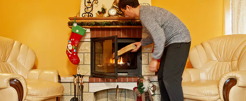 Rusted Metal Fireplace Restoration in Wayland, Rhode Island